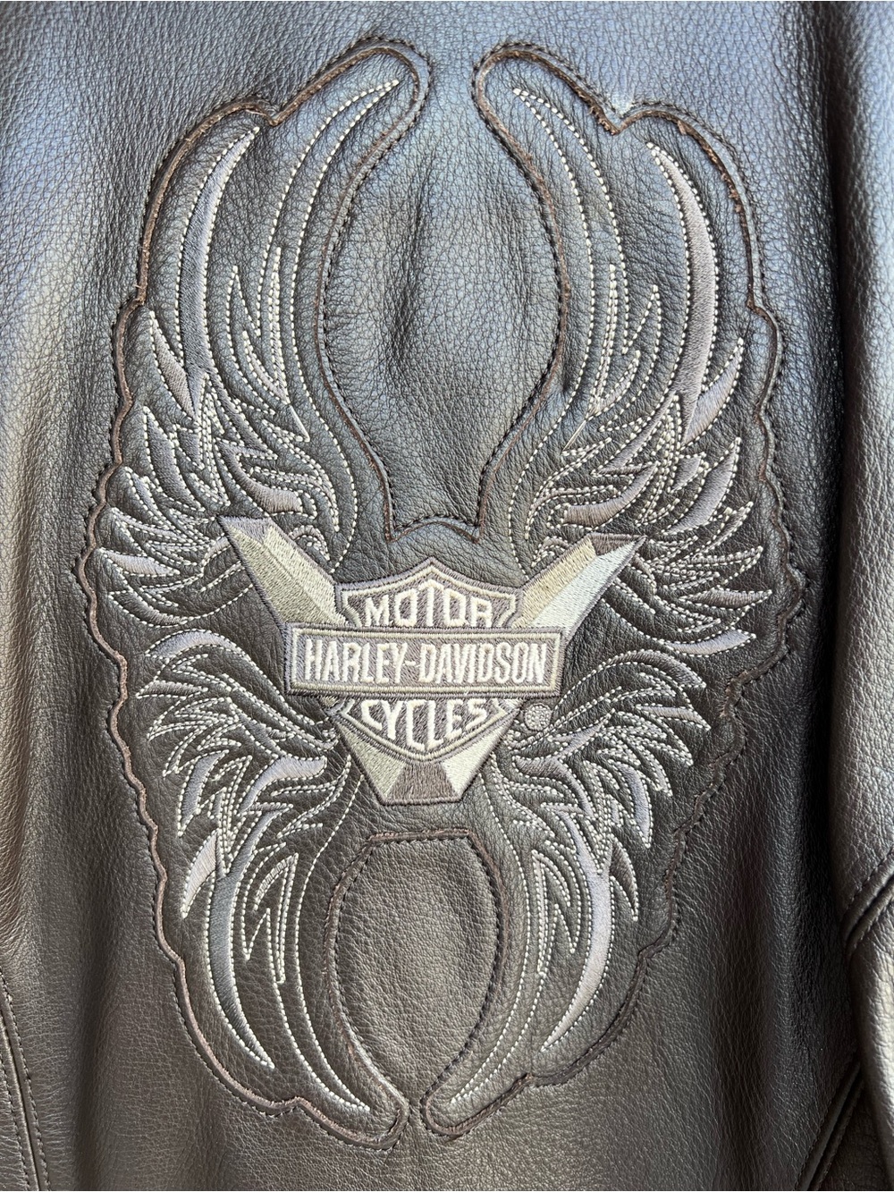 Harley-Davidson Black Leather Winged Shield Jacket